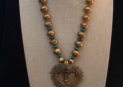 pendant with large bronze bead